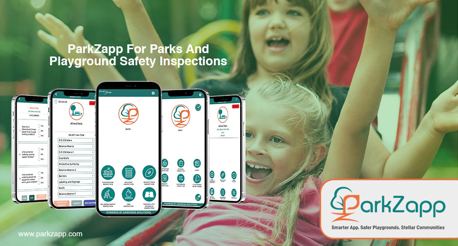 Parkzapp inspector checks a playground for hazards to ensure safe play for children